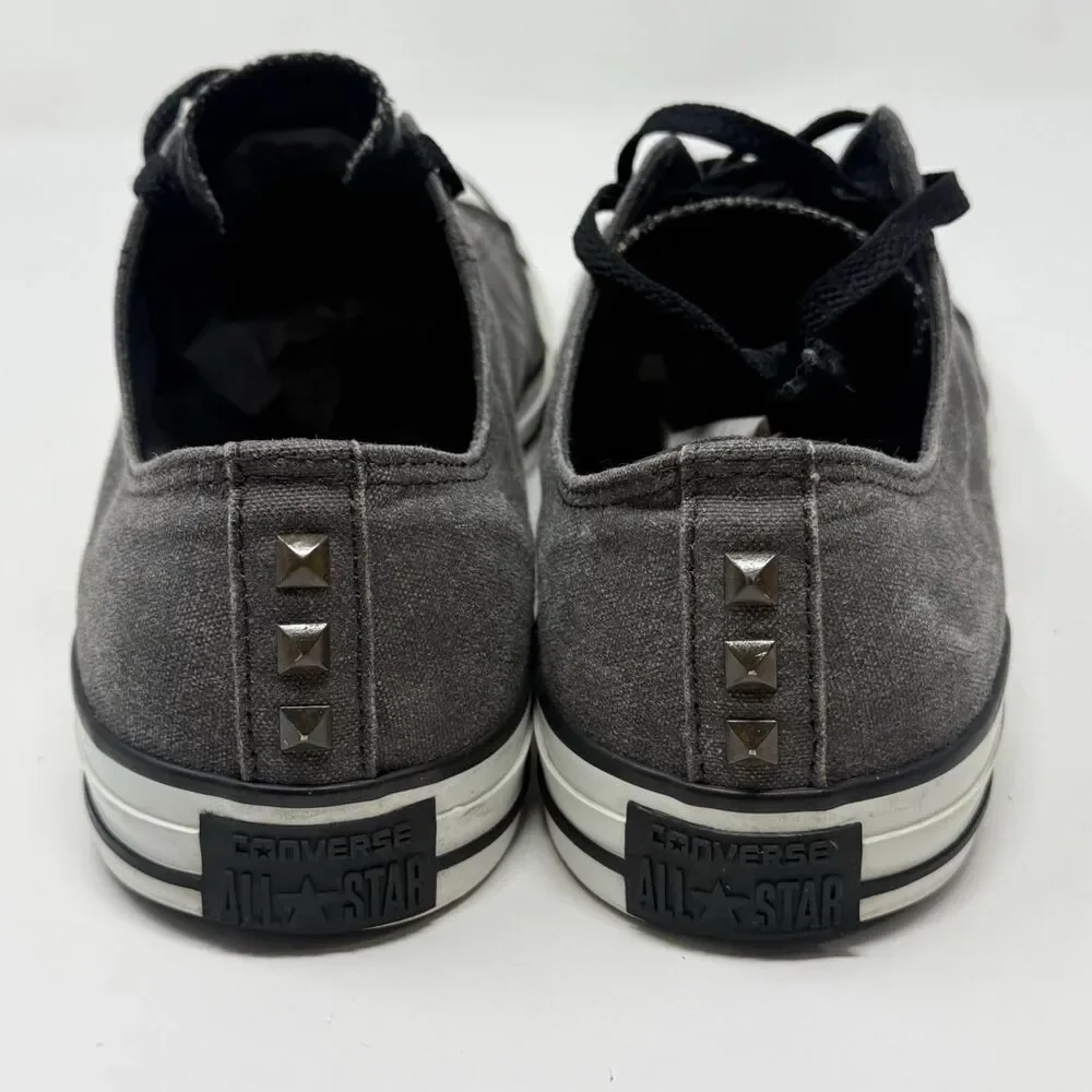 Converse All Star Low Sneakers Mens 13 Stonewashed Gray Canvas Studded Shoes - Picture 12 of 16